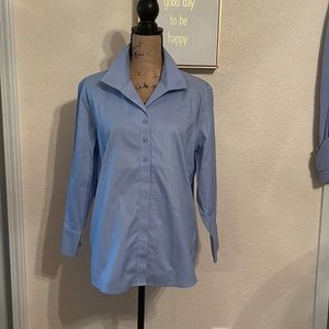 Chico’s light blue blouse